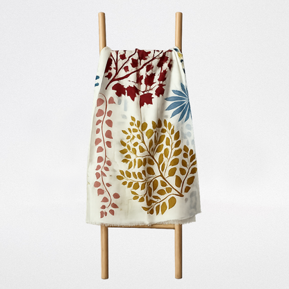 Fular 100% lana Ramas multicolor