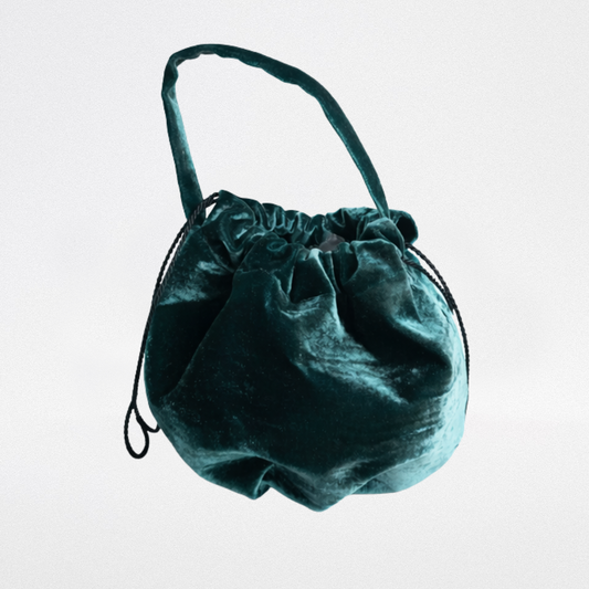 Bolso Bombonera de terciopelo Verde bosque