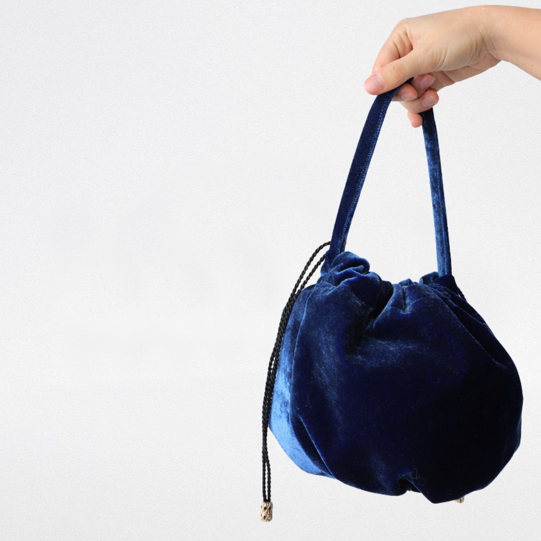 Borsetta da sera in velluto blu