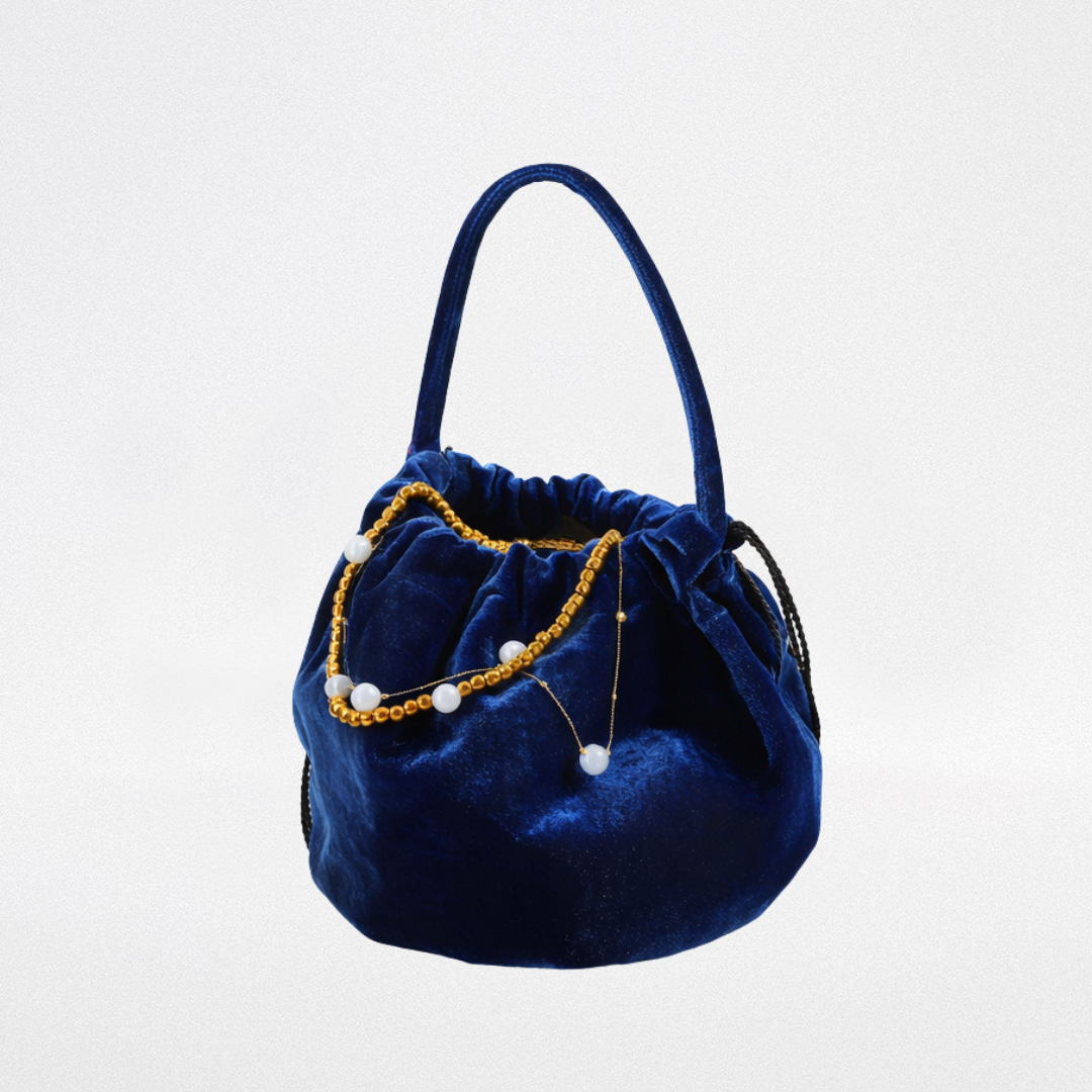 Borsetta da sera in velluto blu