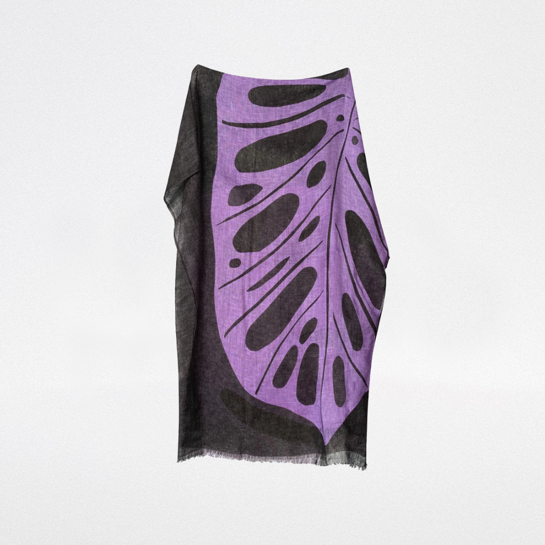 Sciarpa in lino Monstera