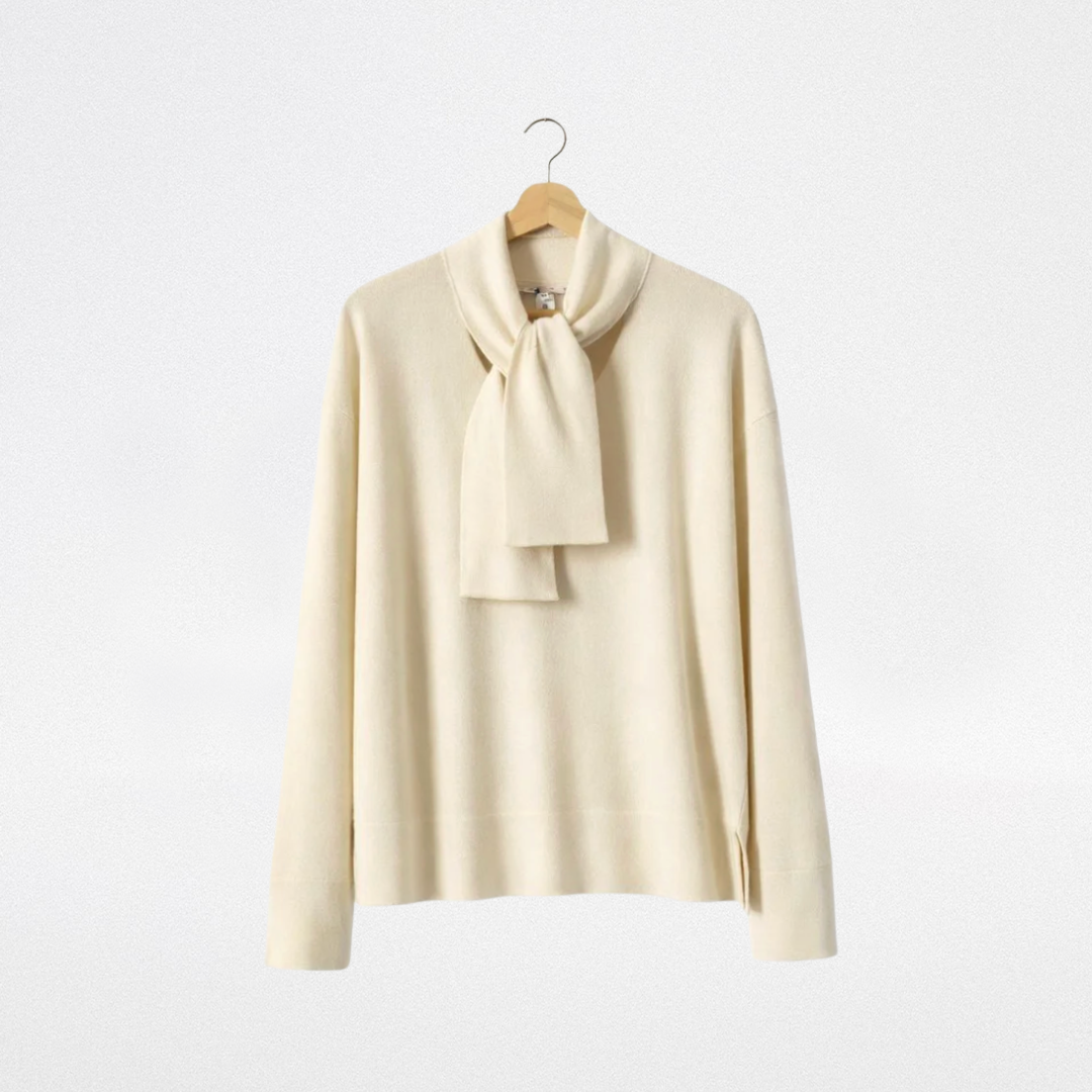 Maglia con scollo a V e annodatura 