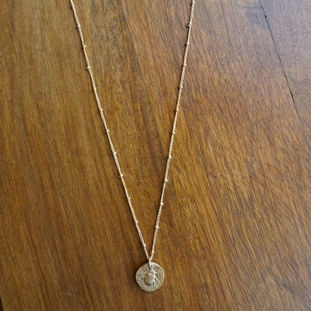 Beetle medallion necklace