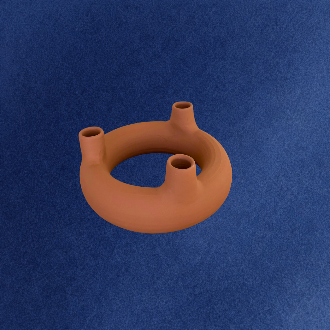 Portavelas Rotulis terracota