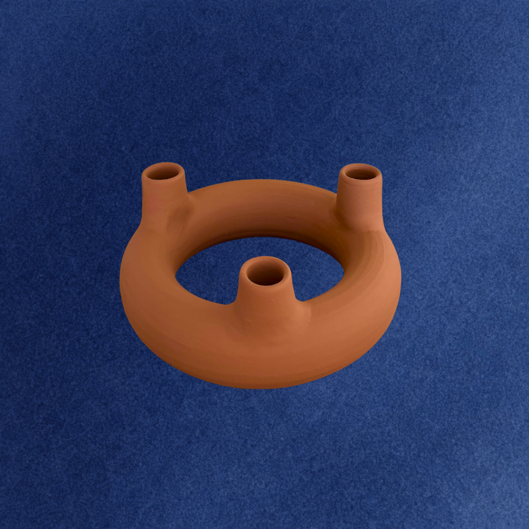 Portavelas Rotulis terracota