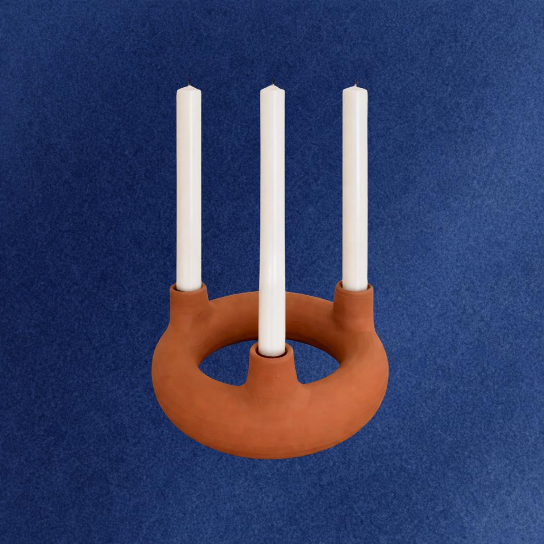 Portavelas Rotulis terracota