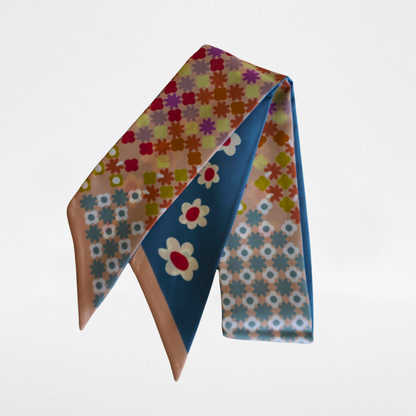 Small silk twilly spring flowers