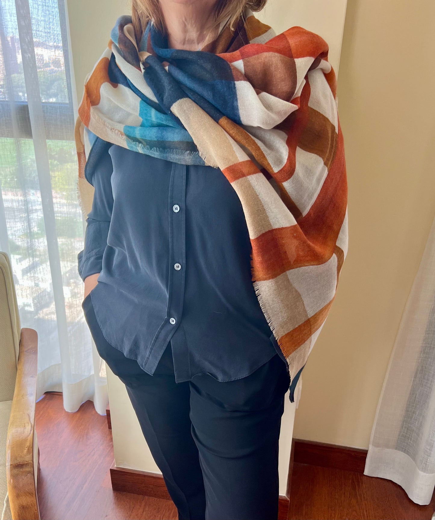 Fular 100% lana Pinceladas