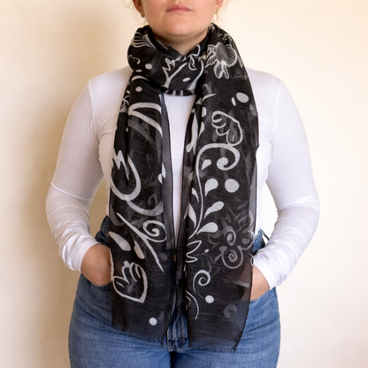 Modal Scarf B/W