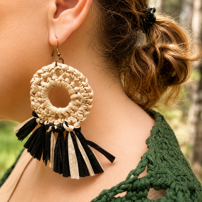 Pendientes Rafia Flecos
