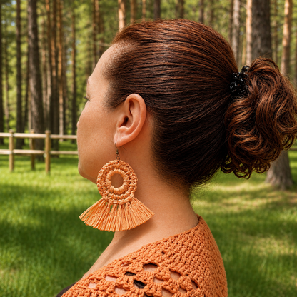 Pendientes Rafia Flecos