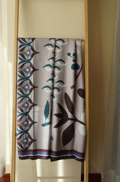 Maxi pañuelo seda doble estampa Flores diferentes colores