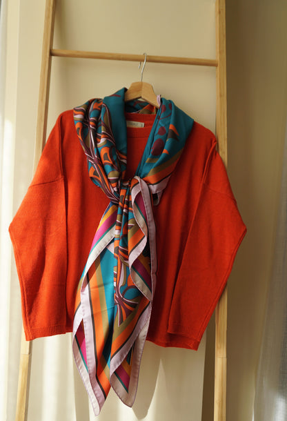 Maxi pañuelo seda doble estampa Flores diferentes colores