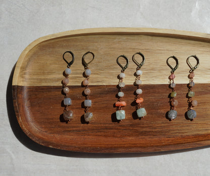 Earrings with hard stones 
