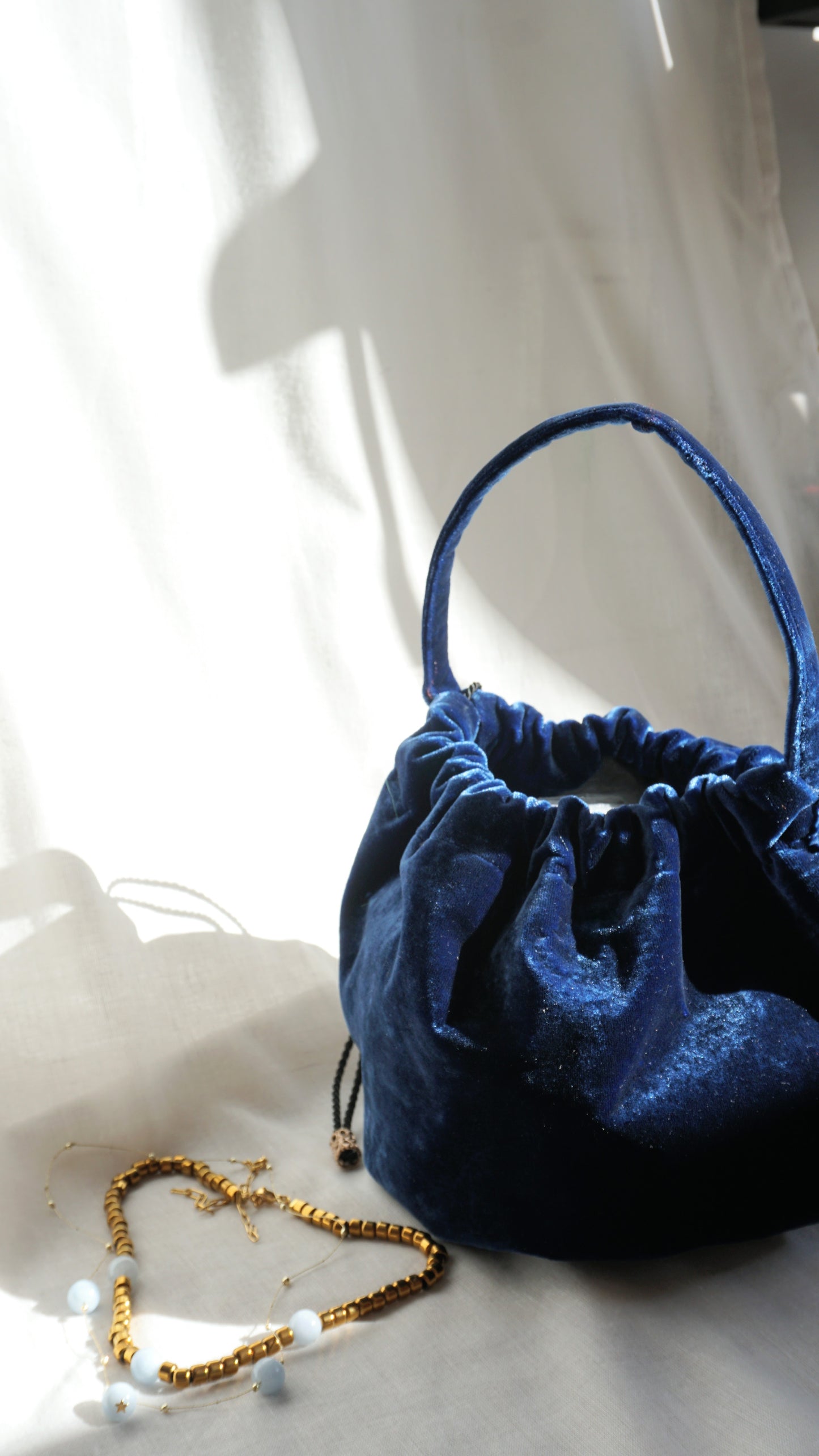 Borsetta da sera in velluto blu