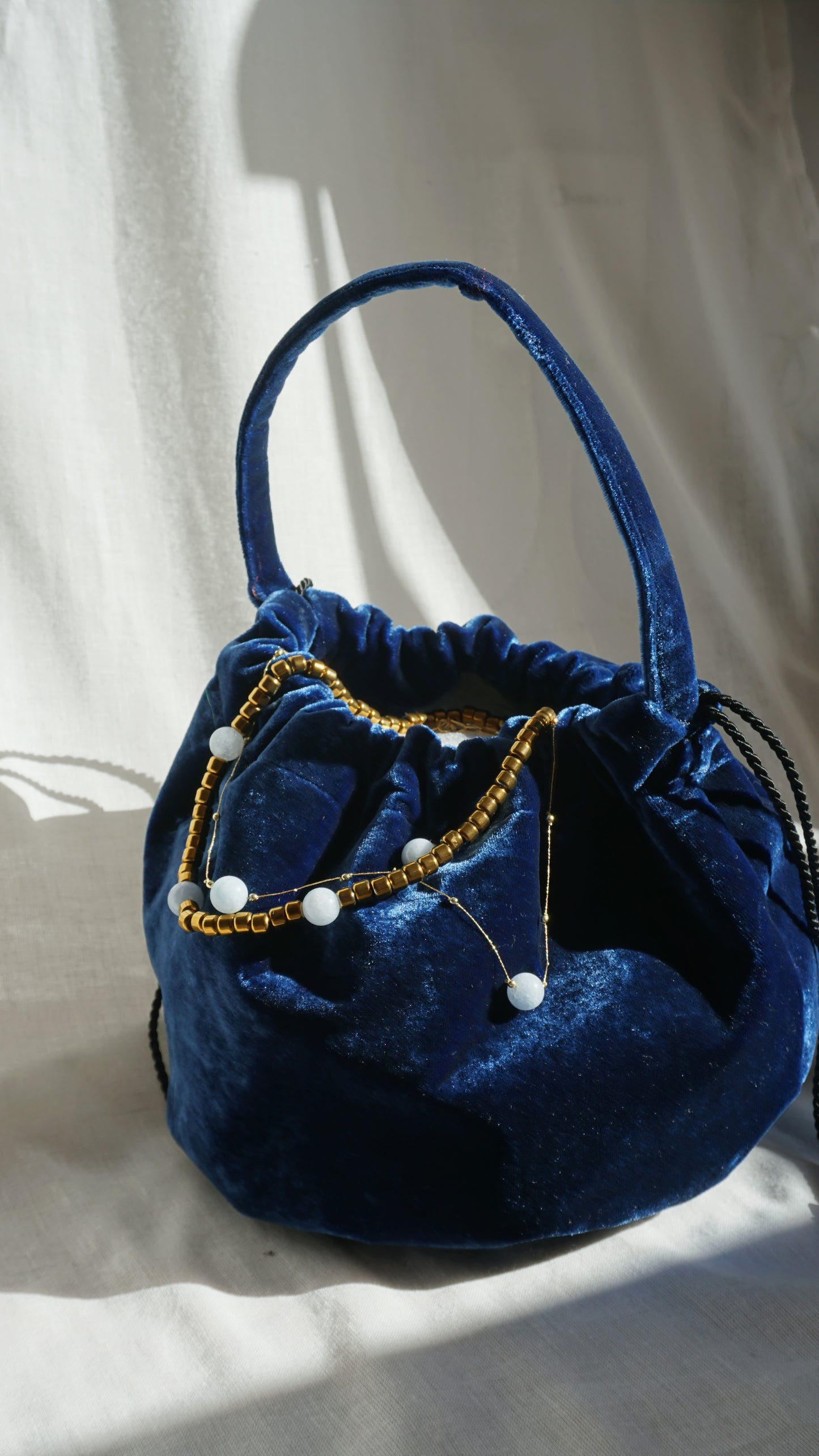 Borsetta da sera in velluto blu