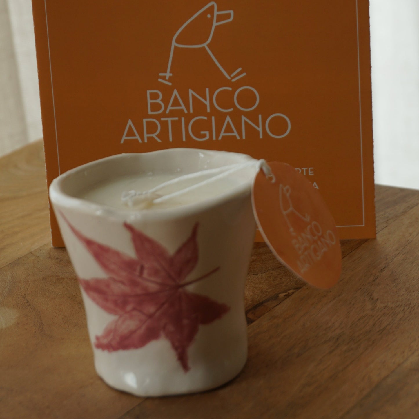 Vela de cera ecológica Banco Artigiano Hojas