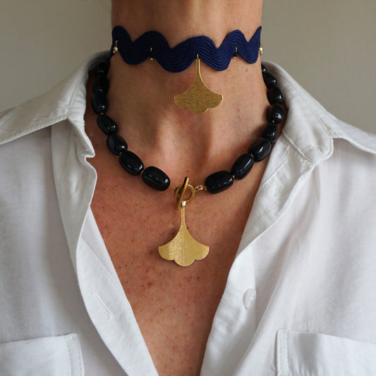 Collar calcedonia Ginko