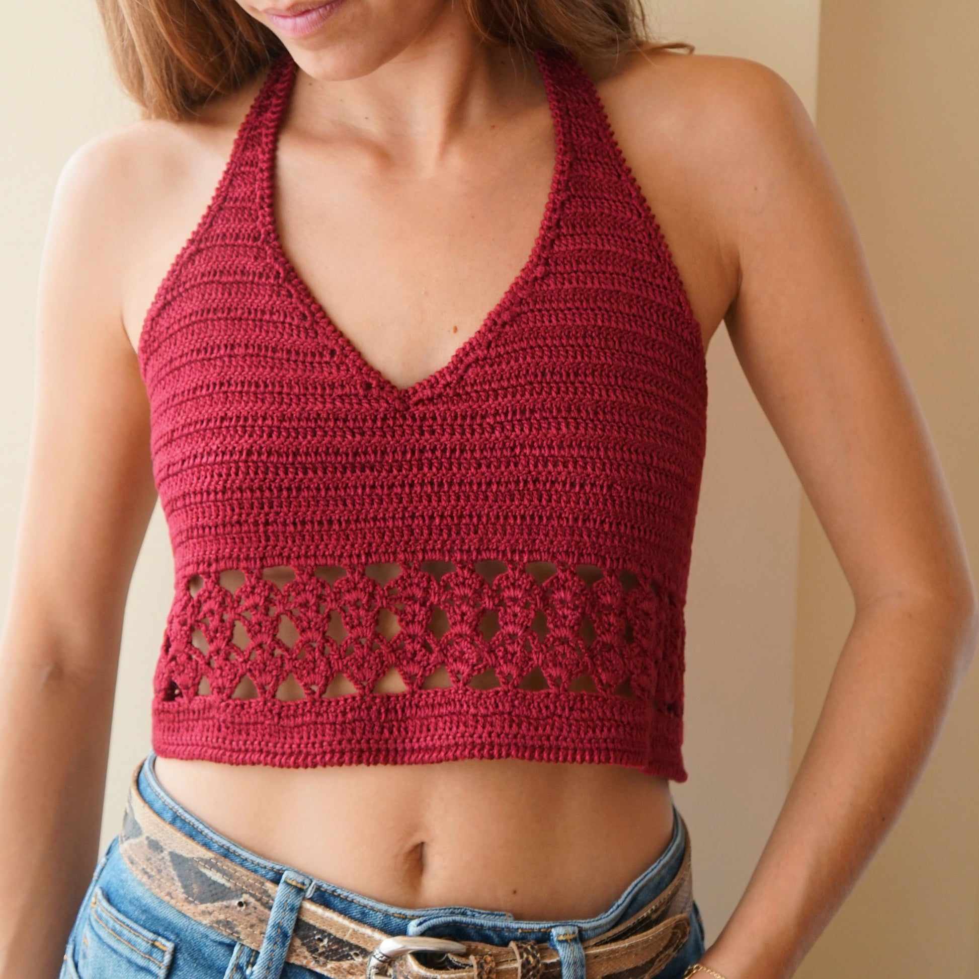 Uncinetto Maglie Maglie Estive 2019 Crop Top Maglia Uncinetto