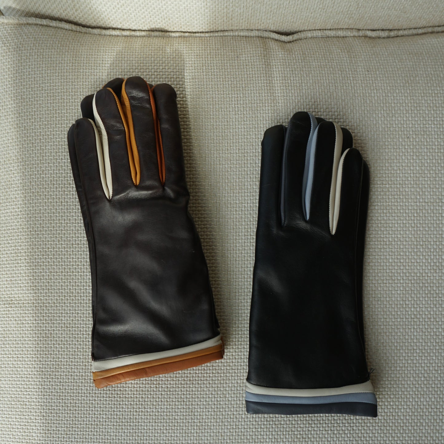 Guante de piel triple borde