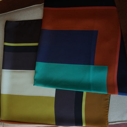 Geometric silk scarf