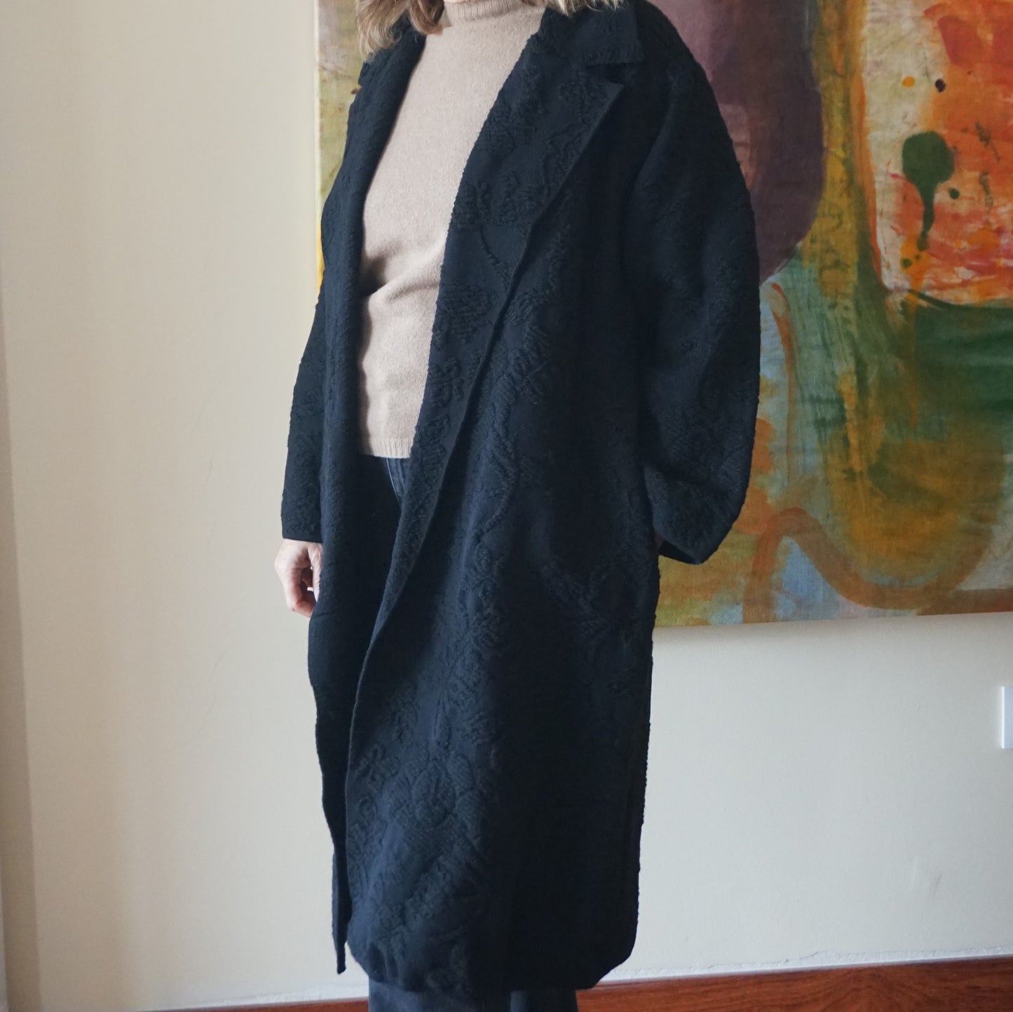 Cappotto in maglia jacquard