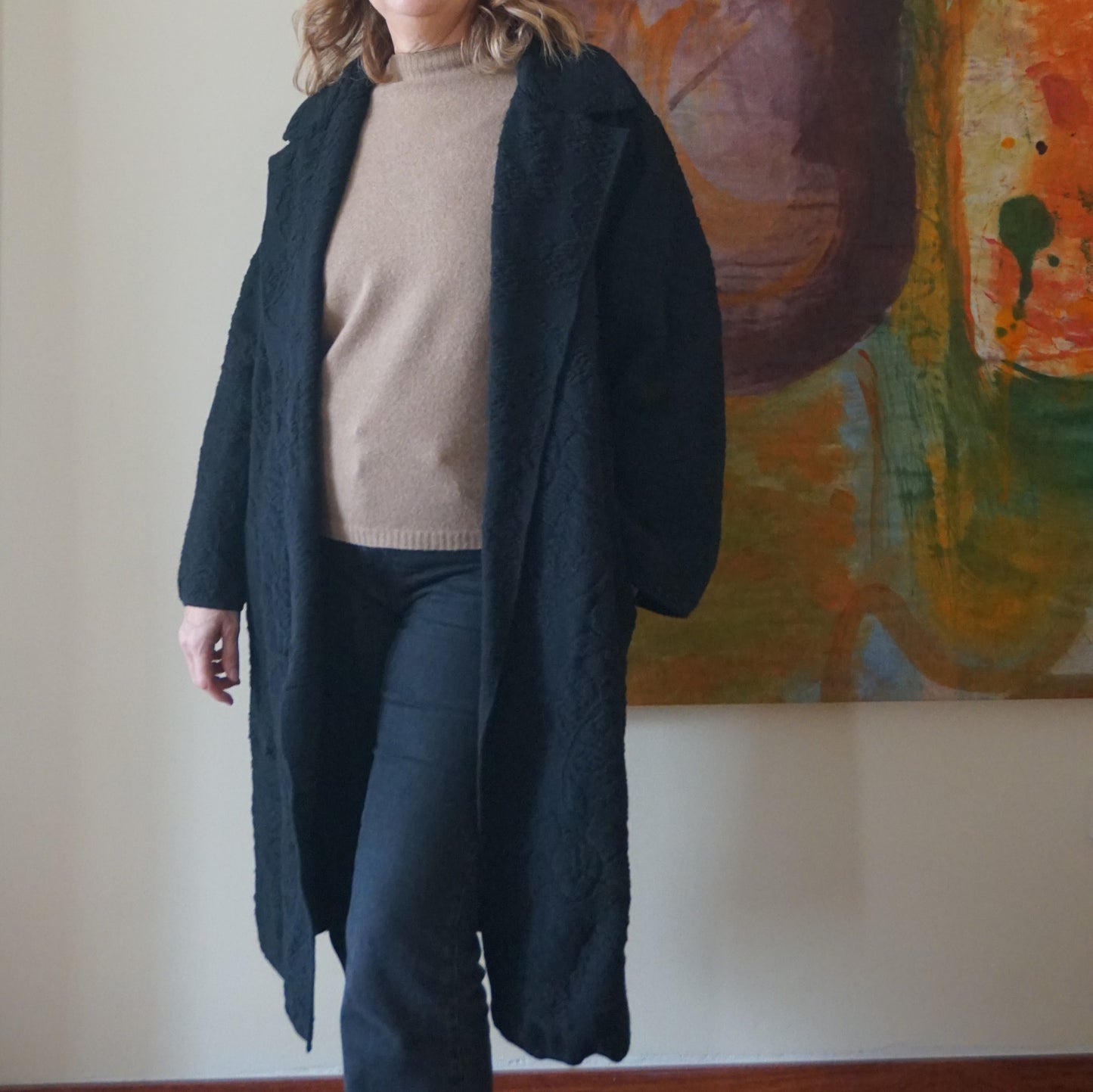 Cappotto in maglia jacquard