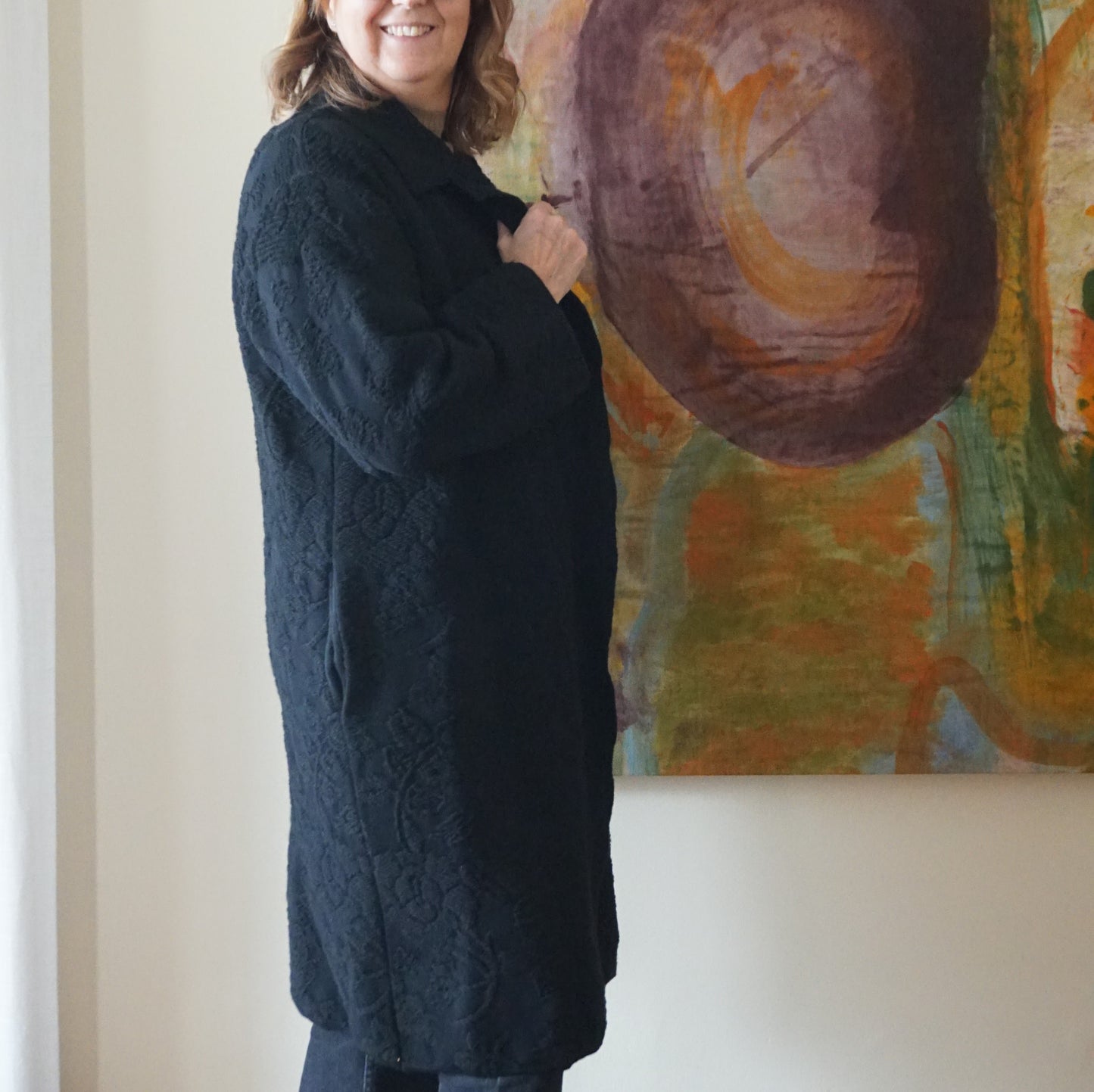 Cappotto in maglia jacquard