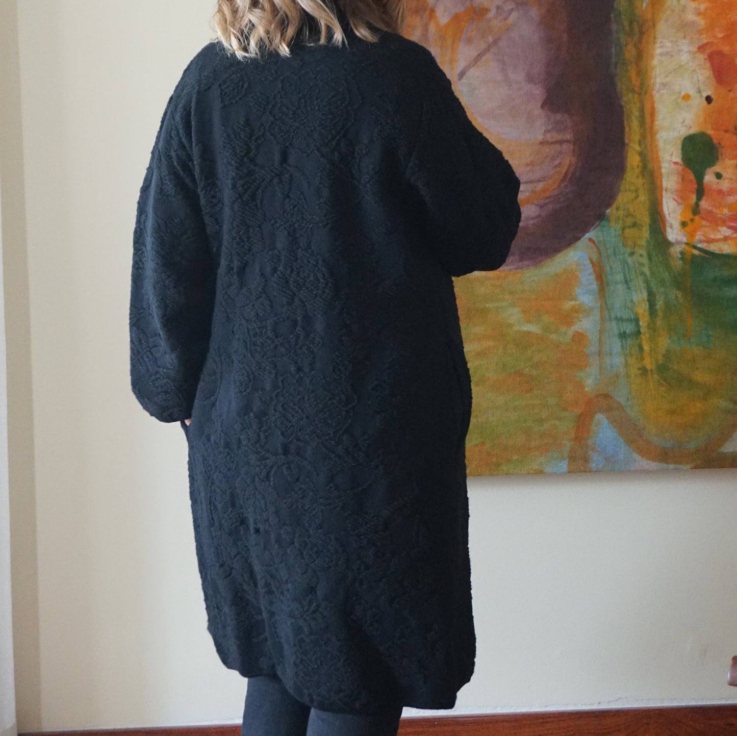 Cappotto in maglia jacquard