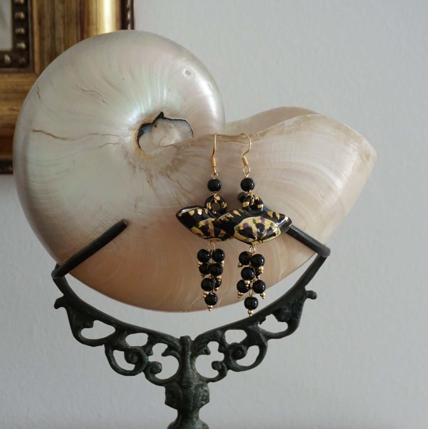 Pendientes cerámica Coffa negra y cactus