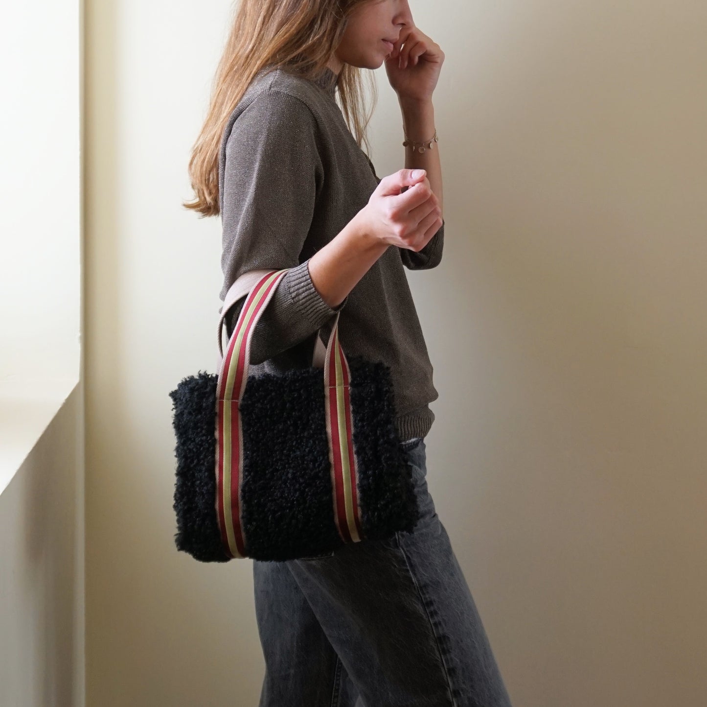 Mini sherpa shopping bag