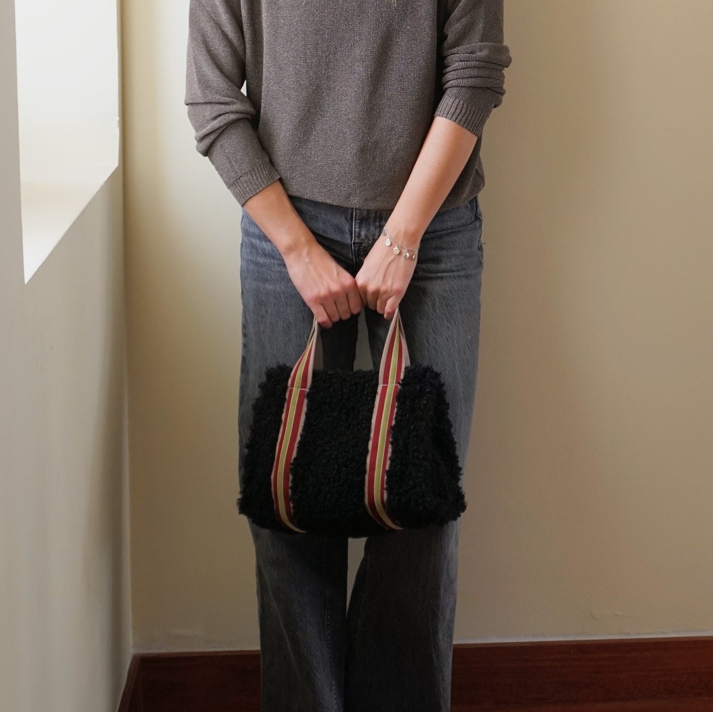 Mini sherpa shopping bag