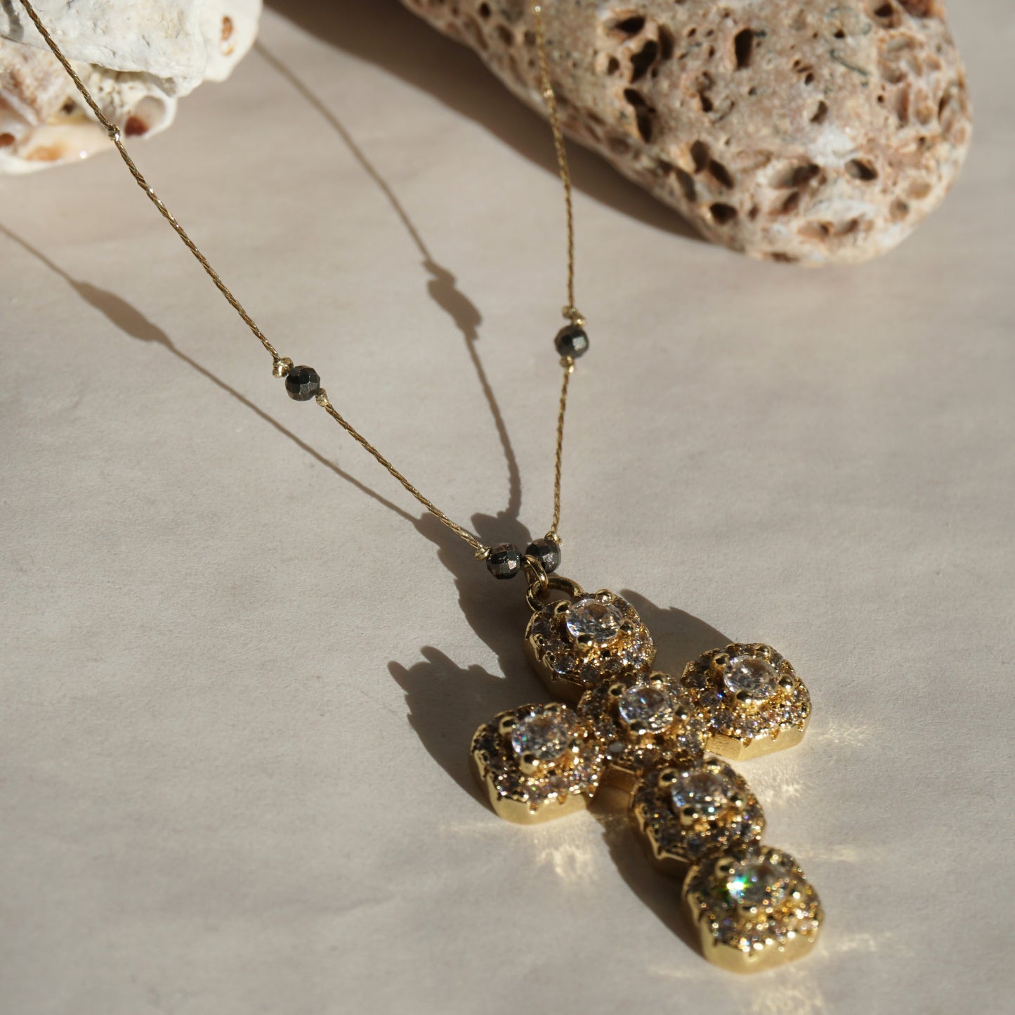 Collana croce bizantina argentata  