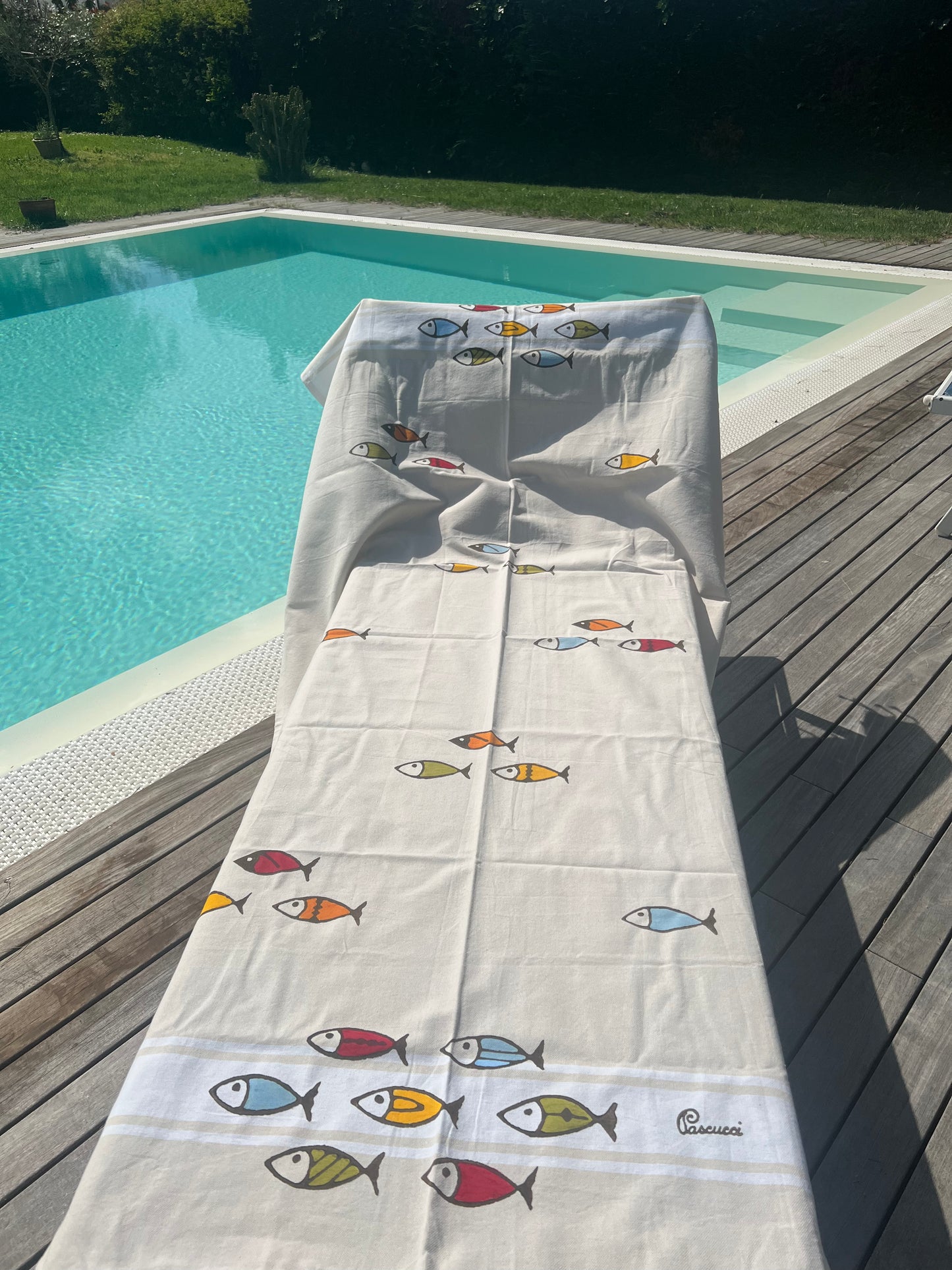  Beach towel or sarong  with little fishes
