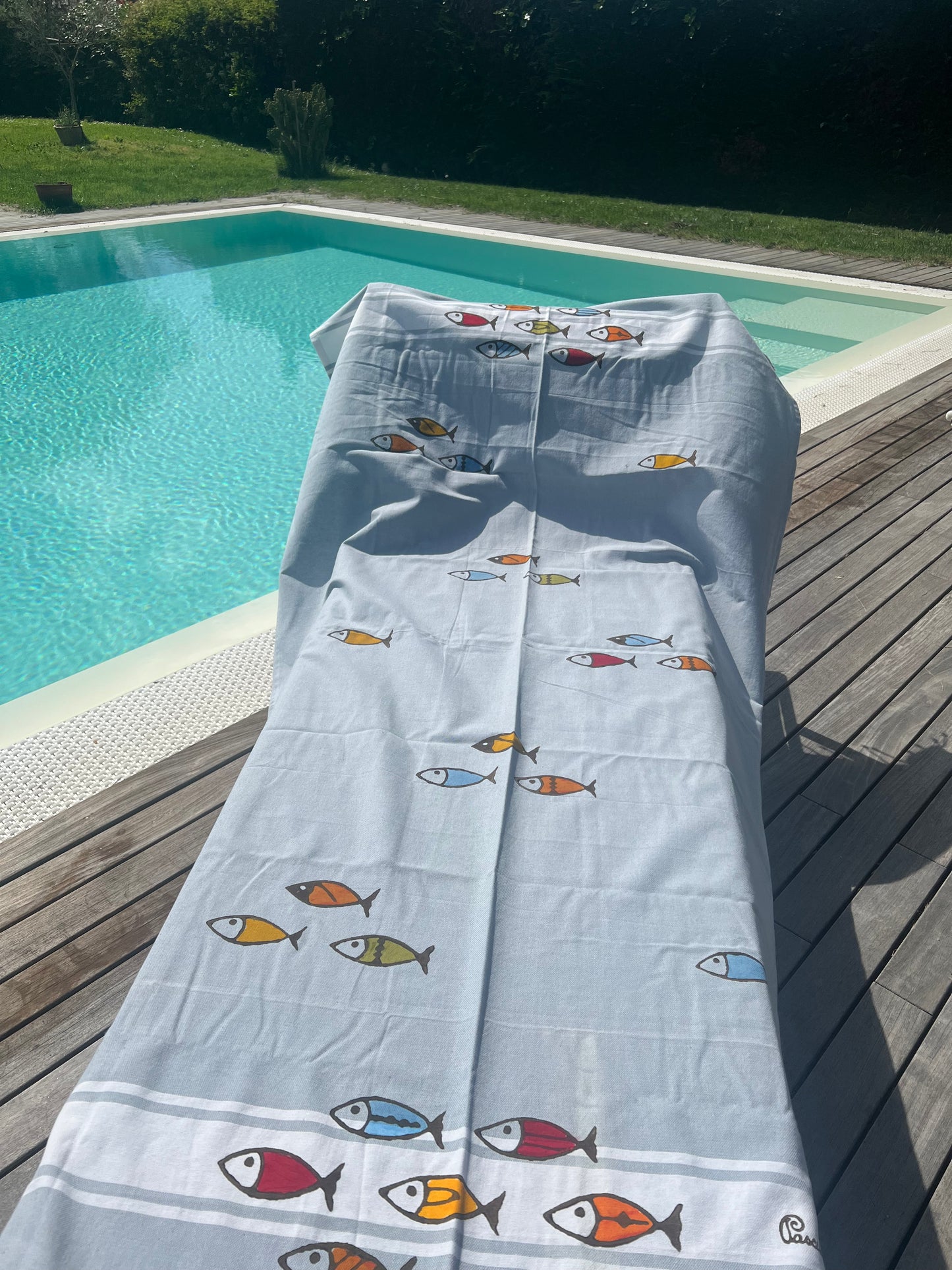  Beach towel or sarong  with little fishes