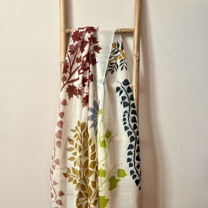 Fular 100% lana Ramas multicolor