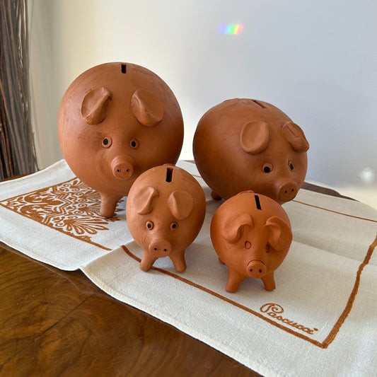 Hucha cerdito terracota