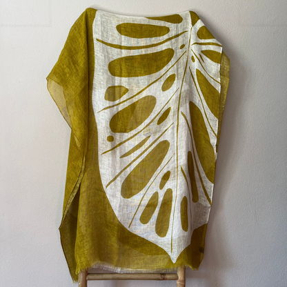 Fular lino Monstera