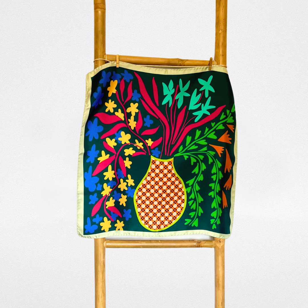 Mini foulard di seta Vaso