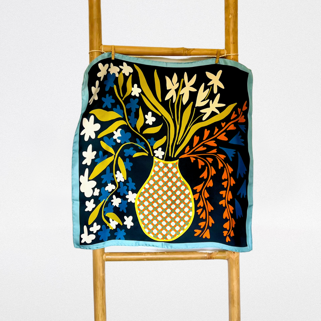 Mini foulard di seta Vaso
