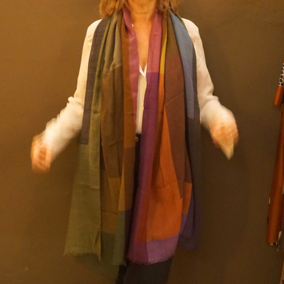 Fular de lana Cuadros Degradés