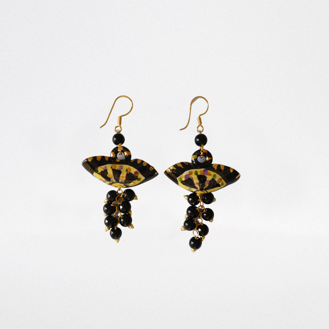 Pendientes cerámica Coffa negra y cactus