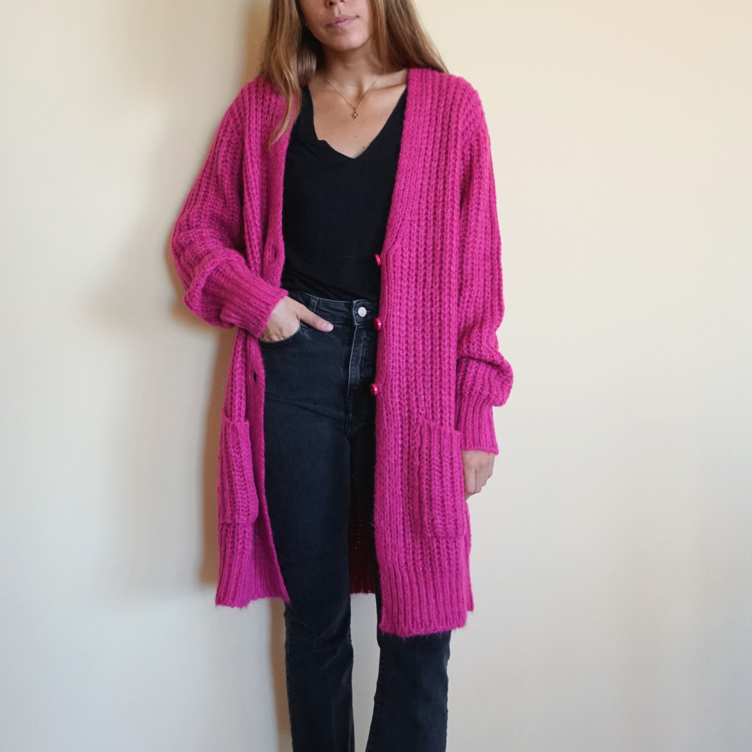 Cardigan Largo con bolsillos Lorena Benatti