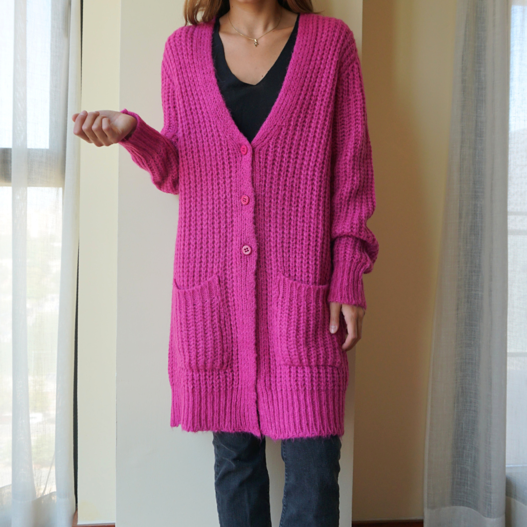 Cardigan Largo con bolsillos Lorena Benatti