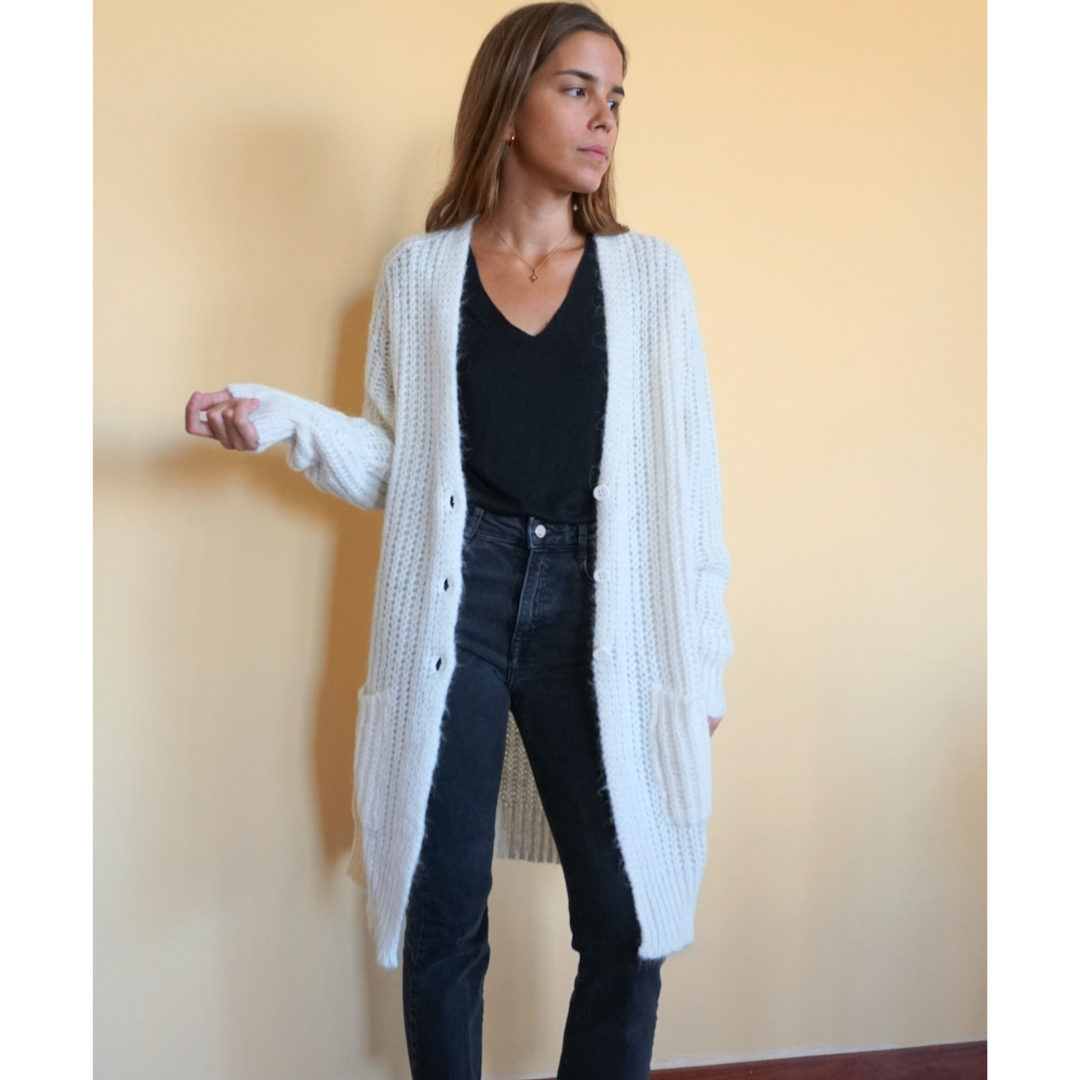 Cardigan Largo con bolsillos Lorena Benatti