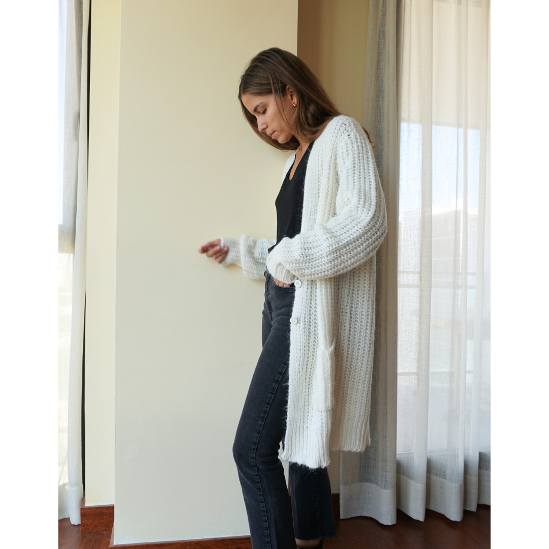 Cardigan Largo con bolsillos Lorena Benatti