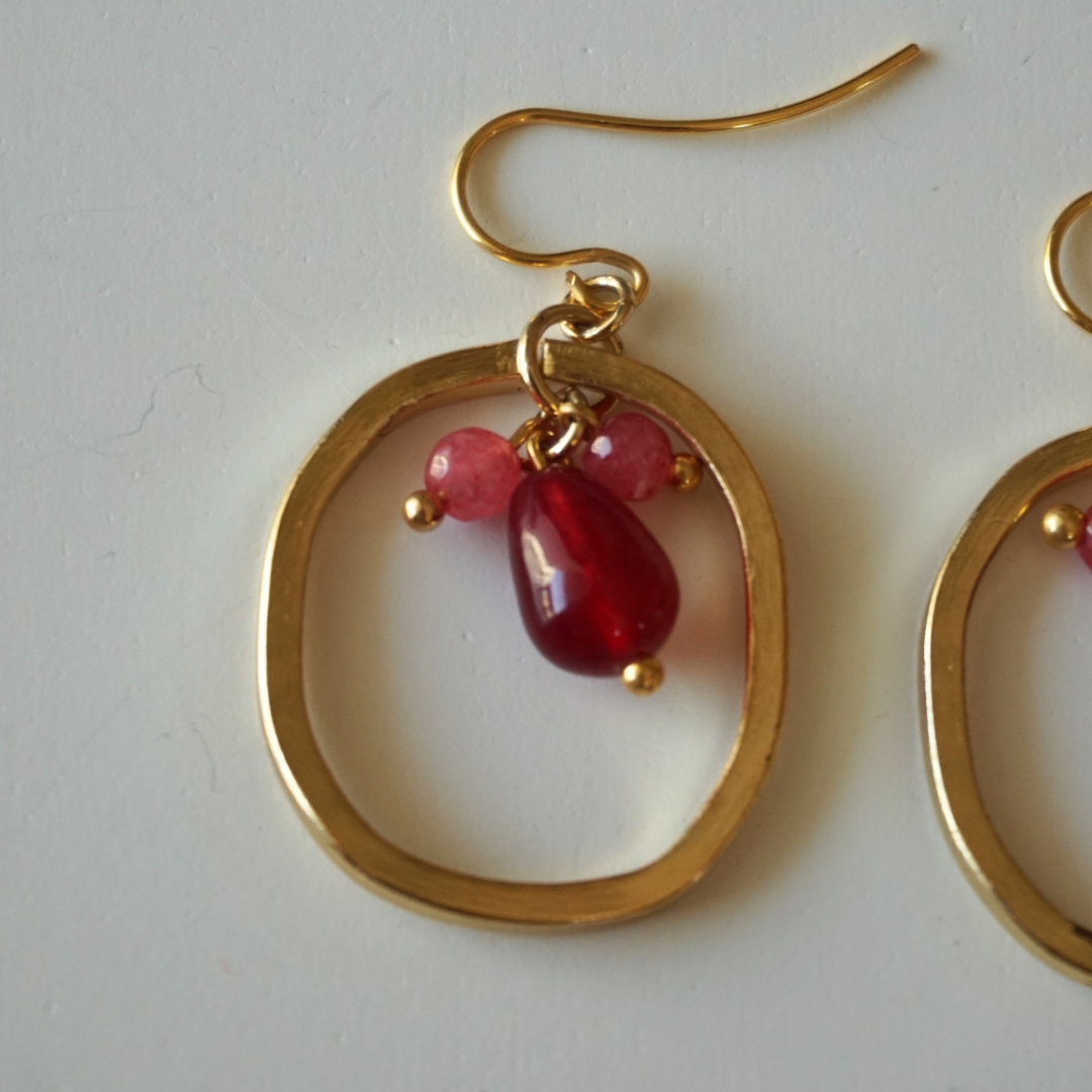 Pendientes Círculo con piedras de colores