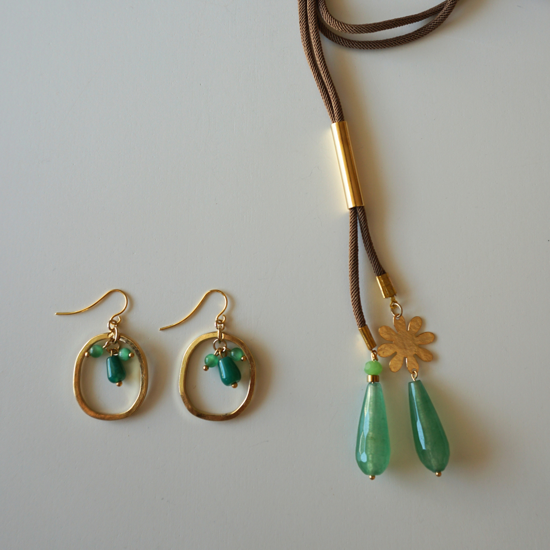 Pendientes Círculo con piedras de colores