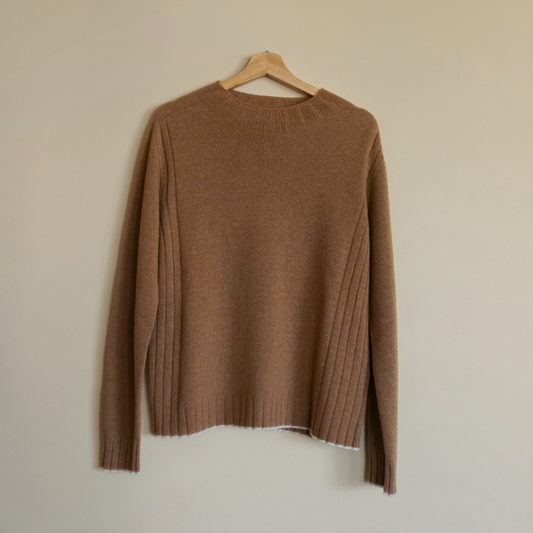 Maglia girocollo cammello