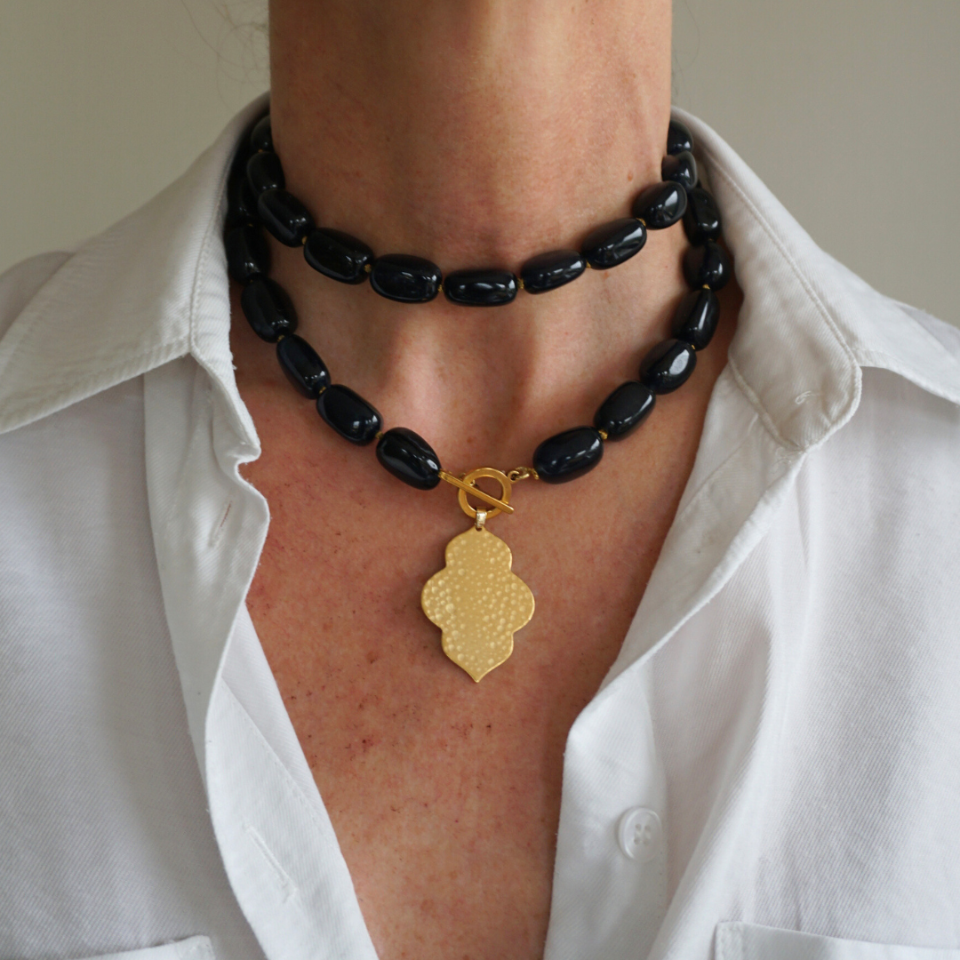 Collar calcedonia & Oro